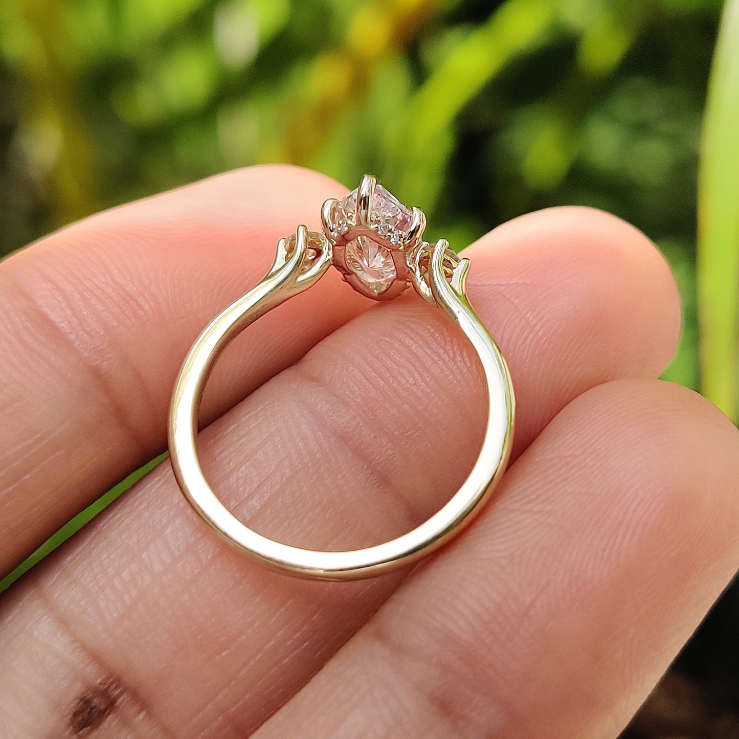 1 CT Marquise Three Stone Moissanite Engagement Ring