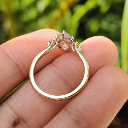 1 CT Marquise Three Stone Moissanite Engagement Ring