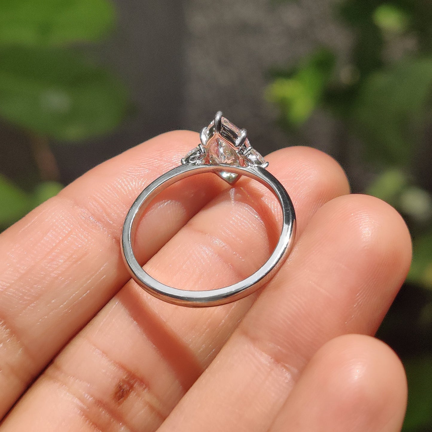 1.50 CT Marquise Three Stone Moissanite Engagement Ring