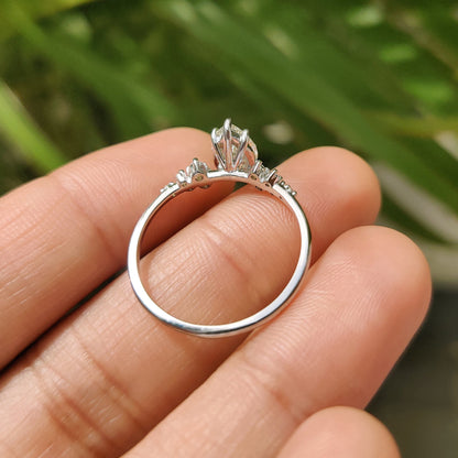 1 CT Pear Cluster Moissanite Engagement Ring