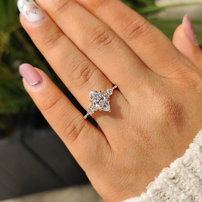 1.50 CT Marquise Cluster Moissanite Engagement Ring