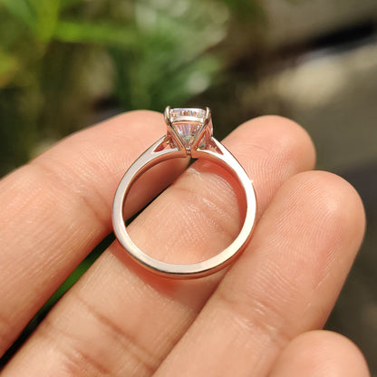 2 CT Elongated Cushion Solitaire Moissanite Engagement Ring