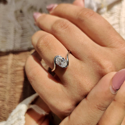 1 CT Oval Solitaire Moissanite Engagement Ring