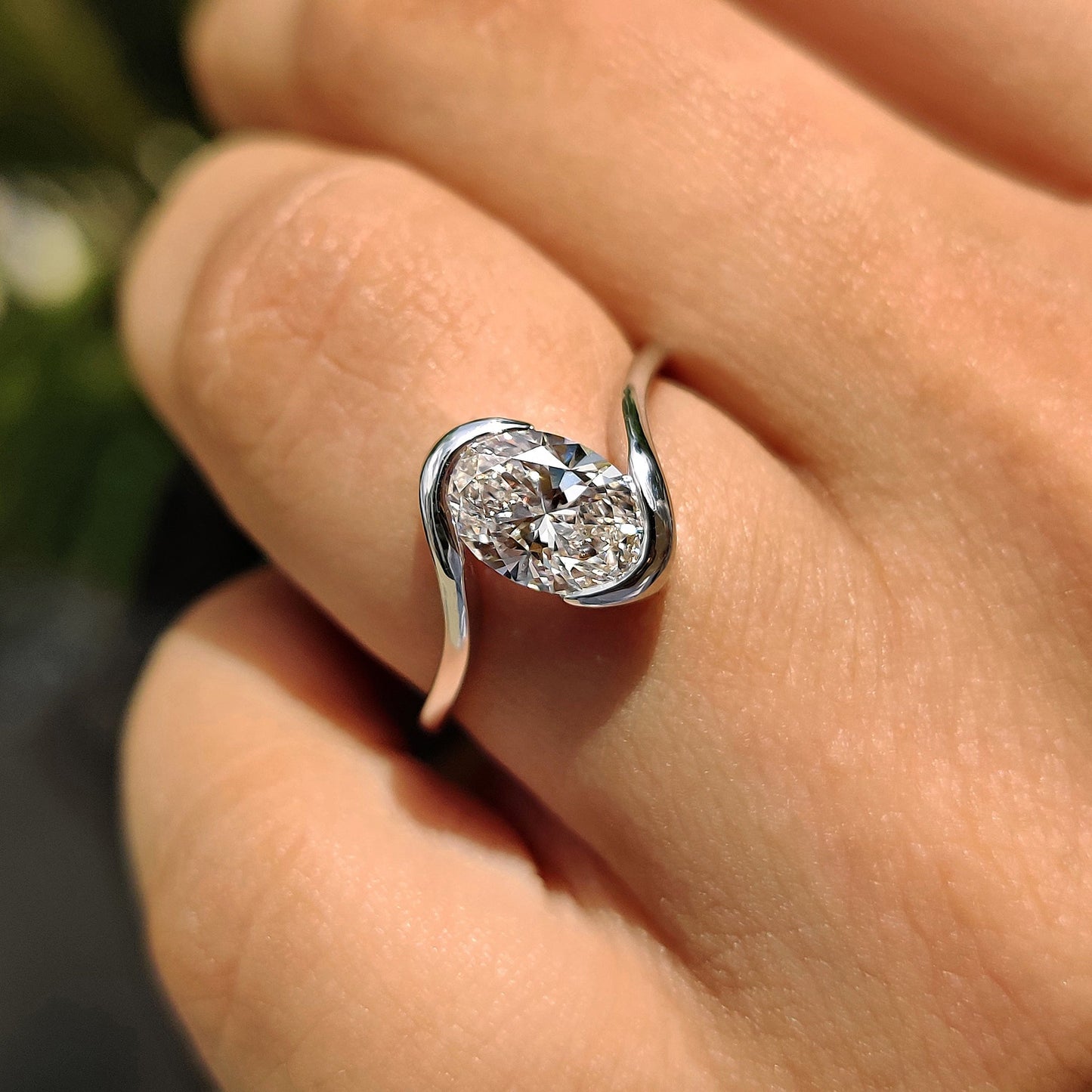1 CT Oval Solitaire Moissanite Engagement Ring
