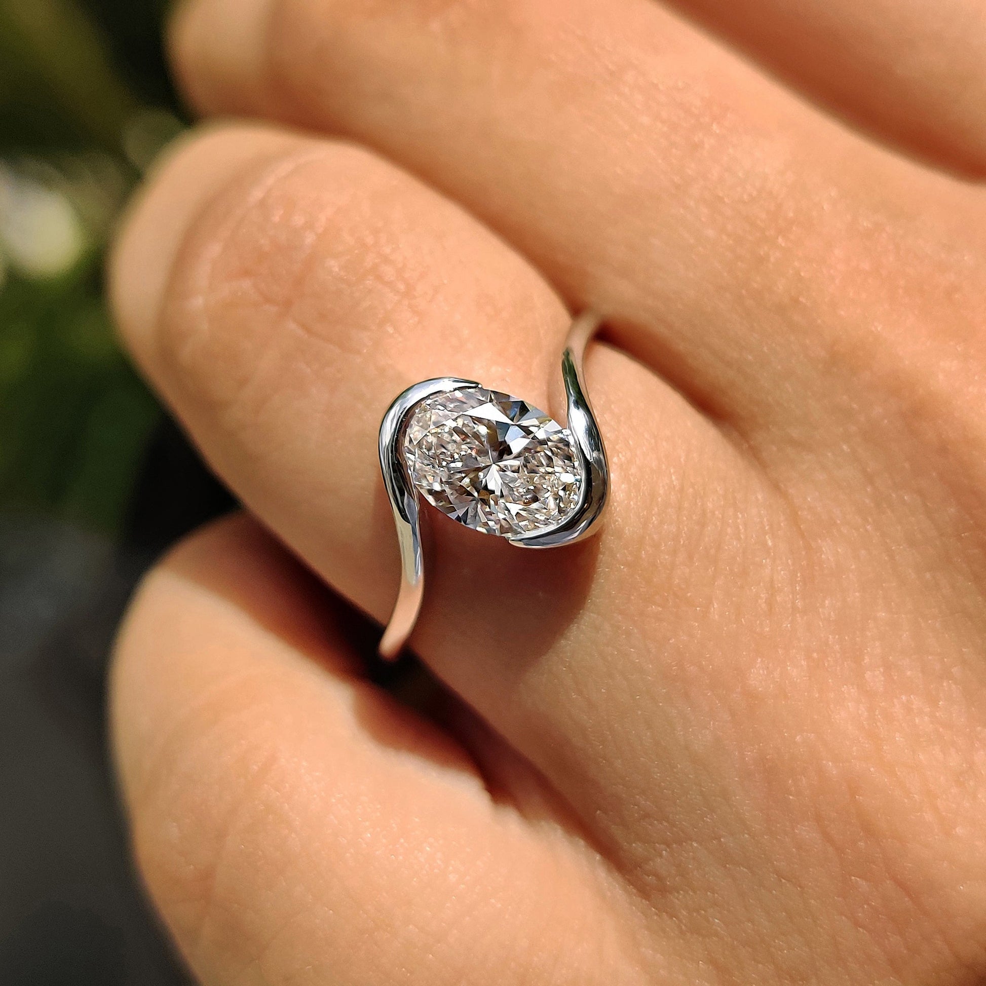 1 CT Oval Solitaire Moissanite Engagement Ring