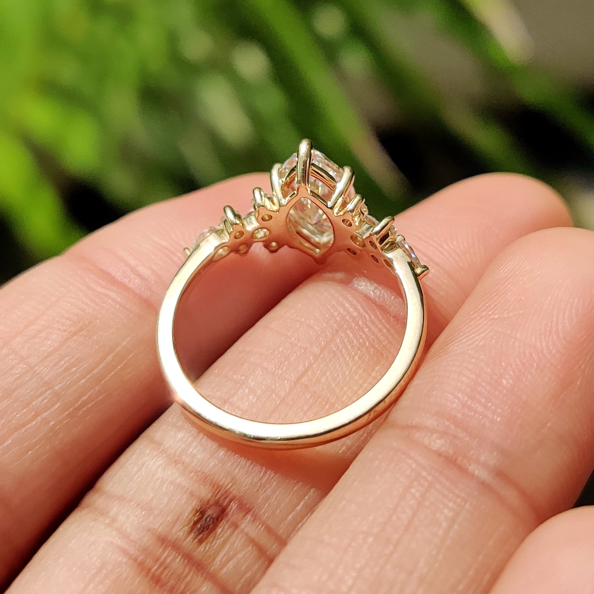 1.50 CT Marquise Cluster Moissanite Engagement Ring