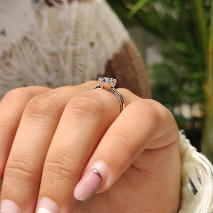 1.50 CT Oval Pave Moissanite Engagement Ring