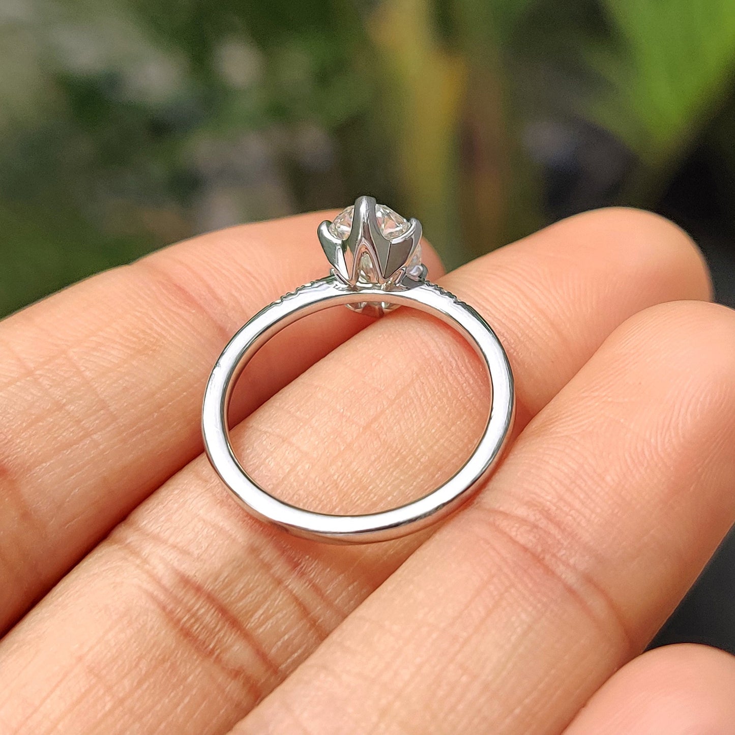 1.50 CT Oval Pave Moissanite Engagement Ring