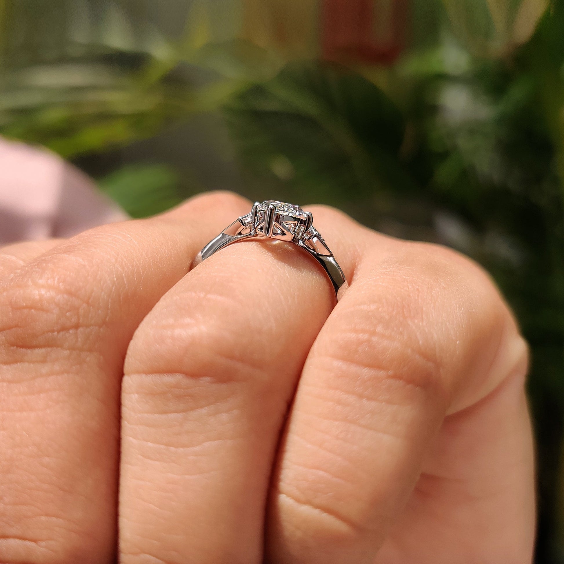 1.50 CT Marquise Three Stone Moissanite Engagement Ring