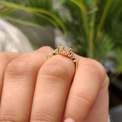 3 CT Marquise Cluster Moissanite Engagement Ring