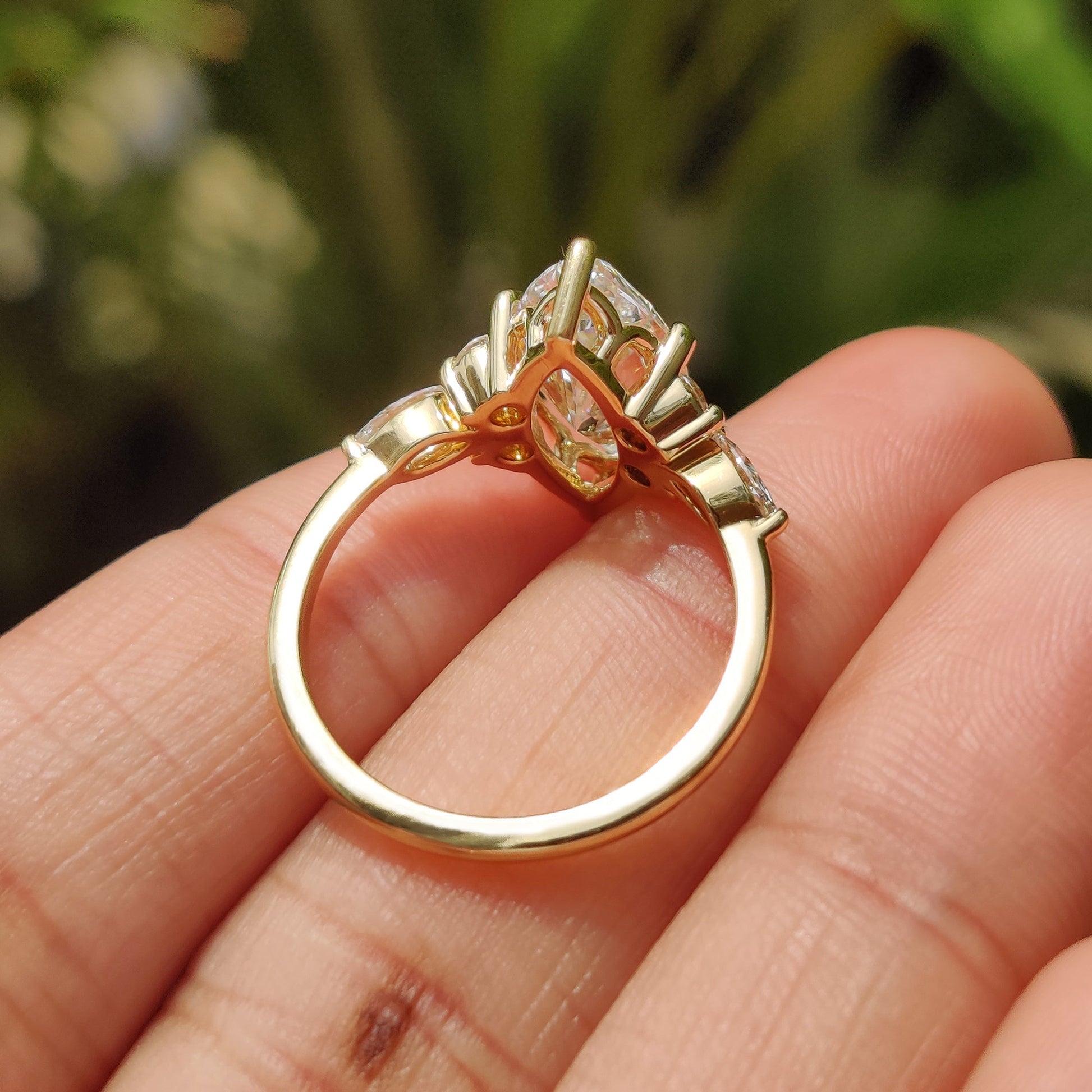 3 CT Marquise Cluster Moissanite Engagement Ring