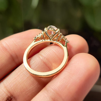 1.70 CT Oval Cluster Moissanite Engagement Ring
