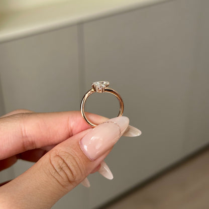 1 CT Marquise Open Shank Moissanite Engagement Ring