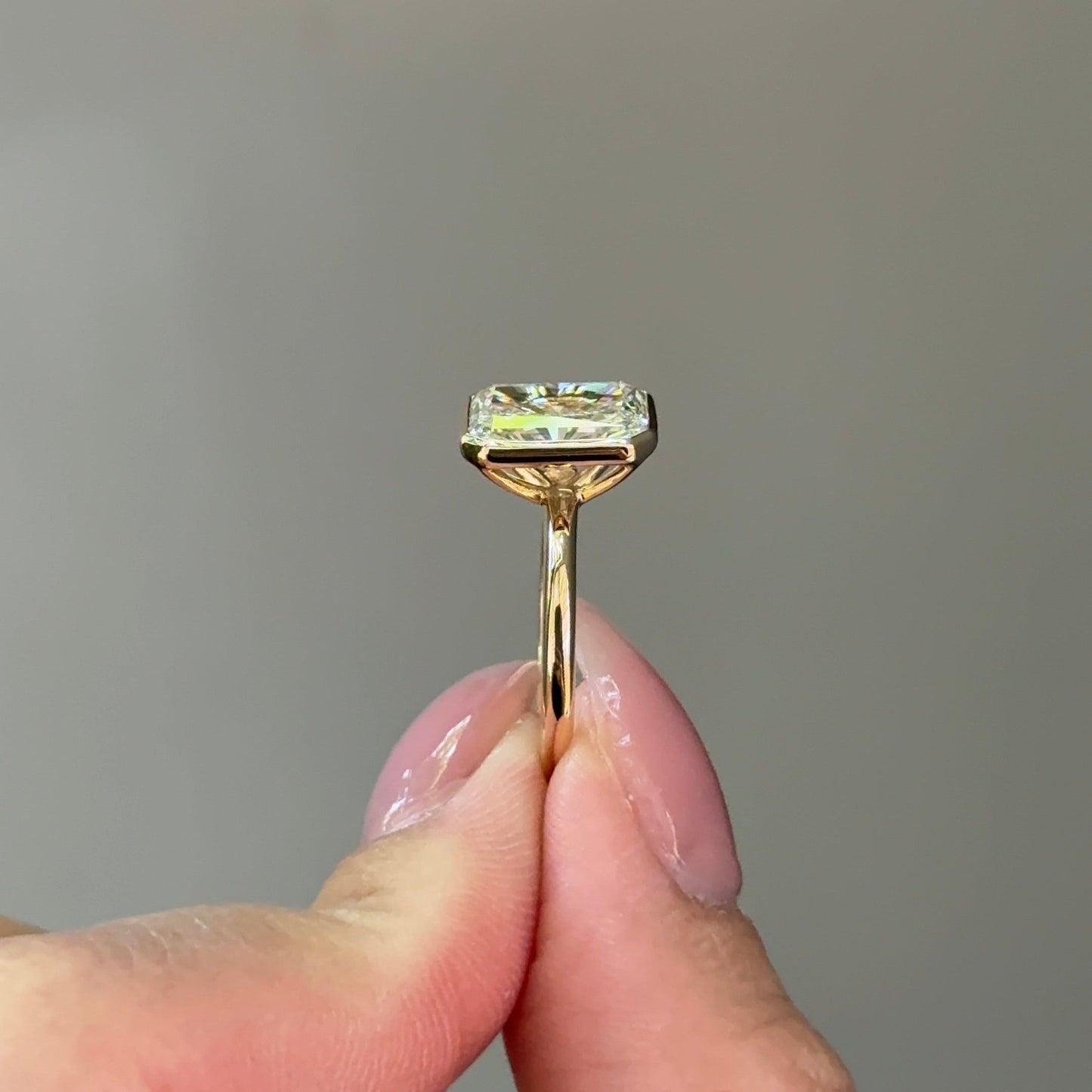 3.01 CT Radiant Bezel Moissanite Engagement Ring