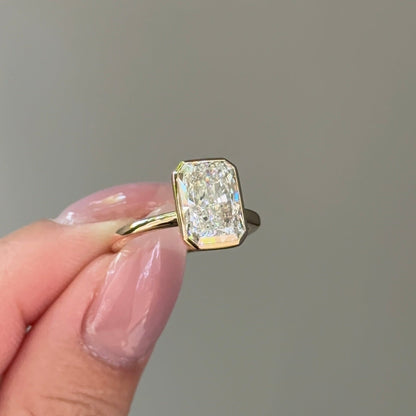 3.01 CT Radiant Bezel Moissanite Engagement Ring