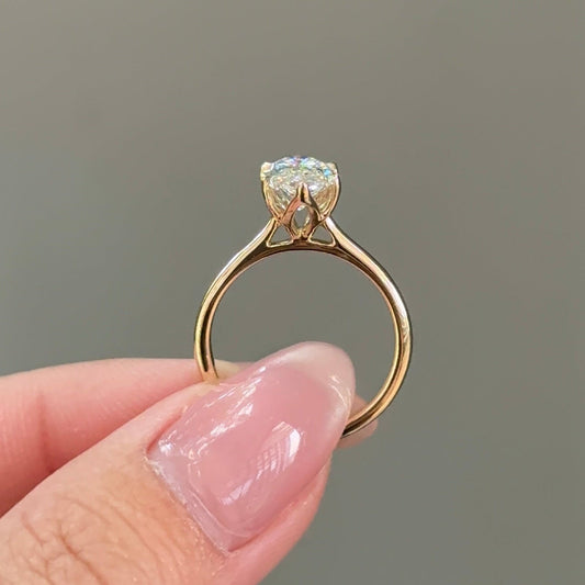 2.10 CT Marquise Solitaire Moissanite Engagement Ring