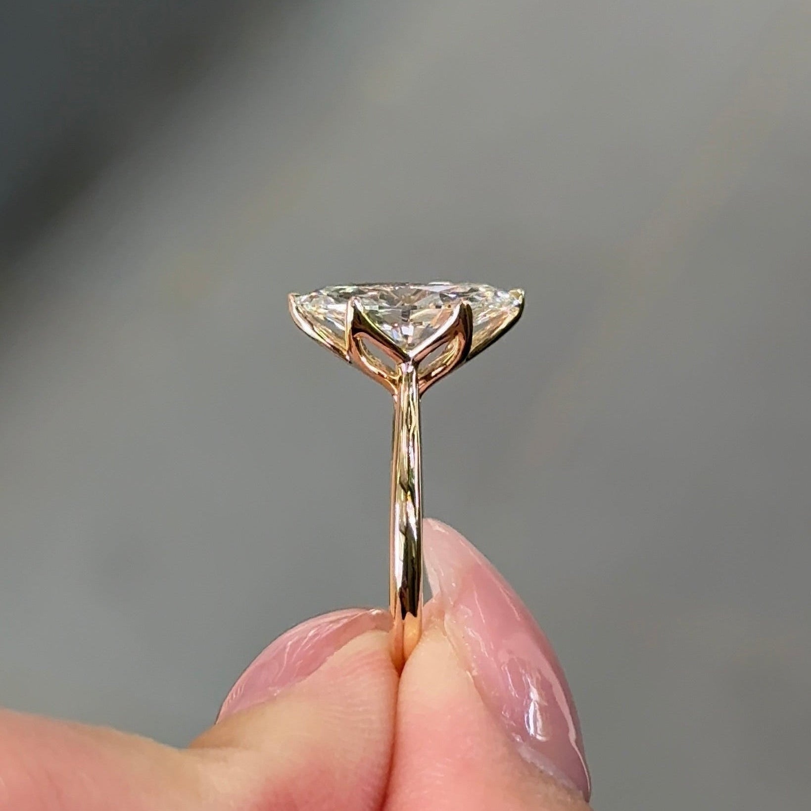 2.10 CT Marquise Solitaire Moissanite Engagement Ring