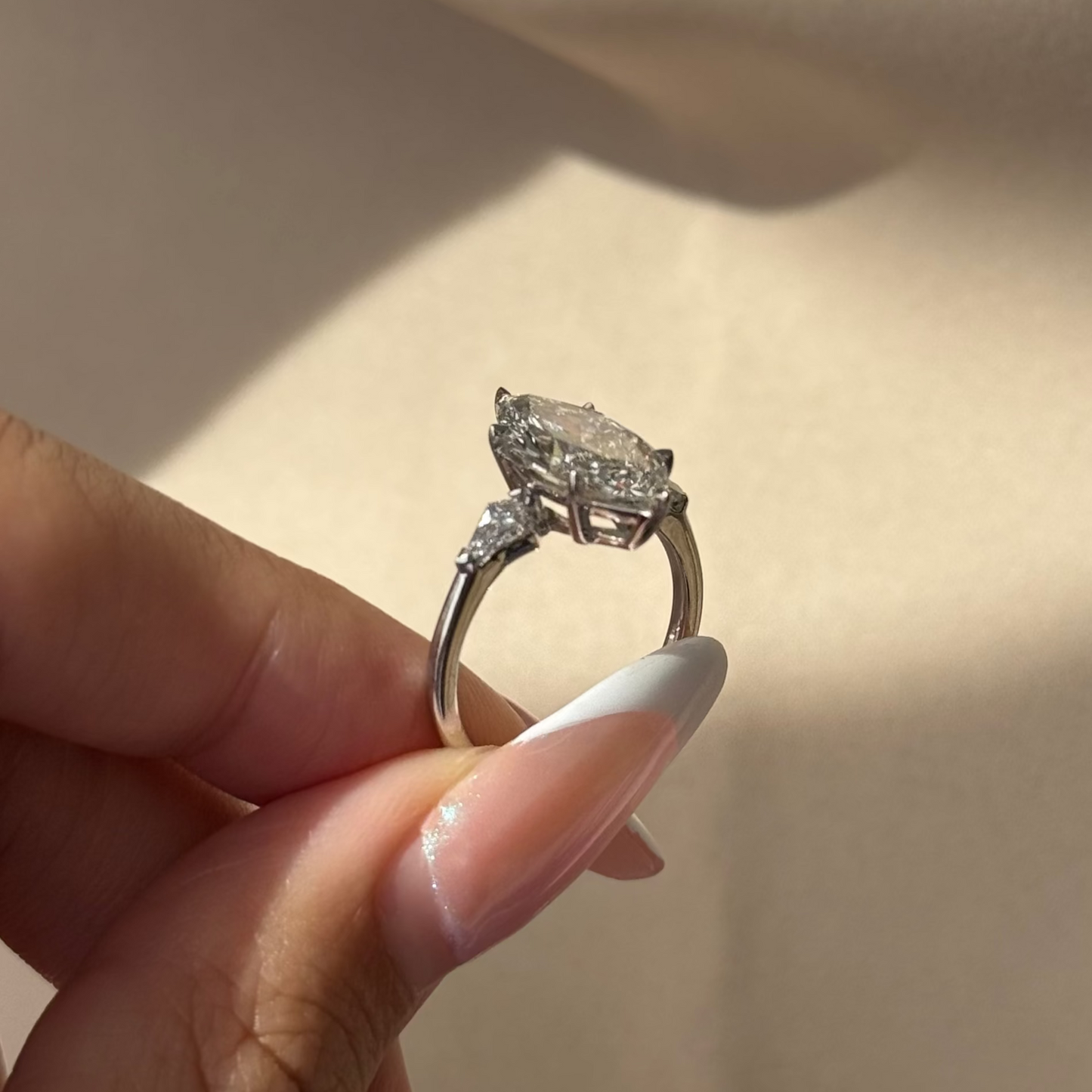 3 CT Marquise Three Stone Moissanite Engagement Ring