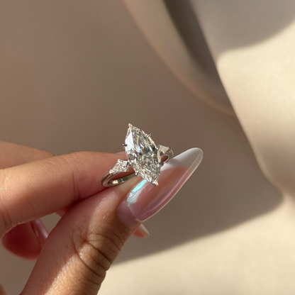 3 CT Marquise Three Stone Moissanite Engagement Ring