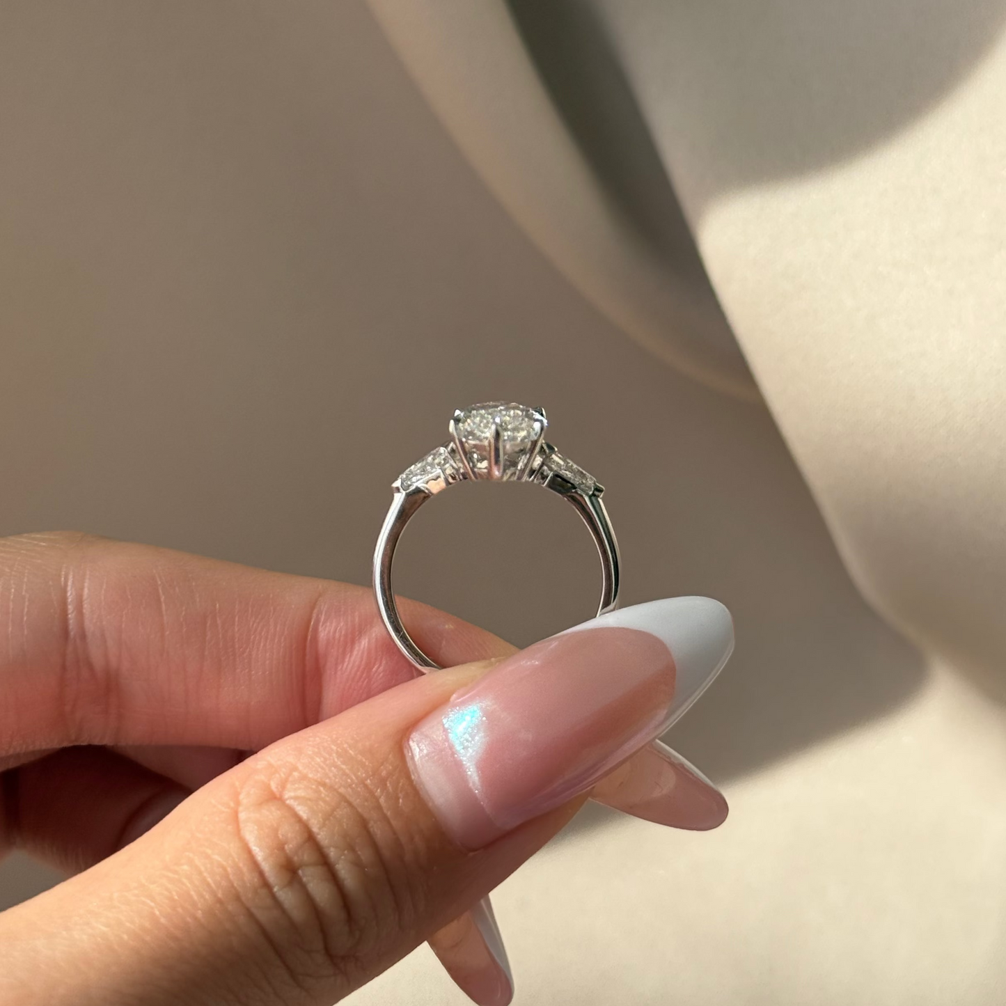 3 CT Marquise Three Stone Moissanite Engagement Ring
