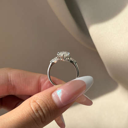 3 CT Marquise Three Stone Moissanite Engagement Ring