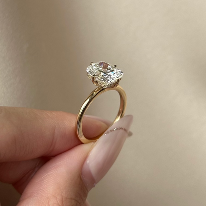 3 CT Cushion Hidden Halo Moissanite Engagement Ring