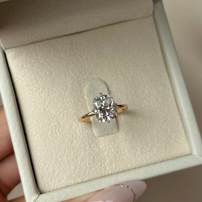 3 CT Cushion Hidden Halo Moissanite Engagement Ring