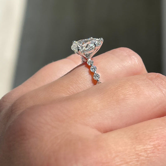 2.0 CT Pear Pave Moissanite Engagement Ring
