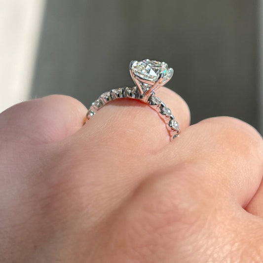 2.0 CT Pear Pave Moissanite Engagement Ring