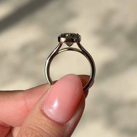 3.09 CT Elongated Cushion Bezel Moissanite Engagement Ring