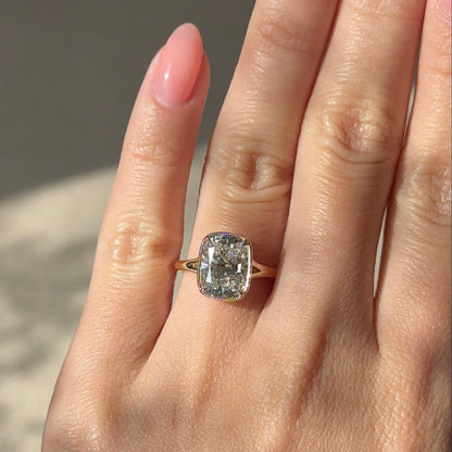3.09 CT Elongated Cushion Bezel Moissanite Engagement Ring