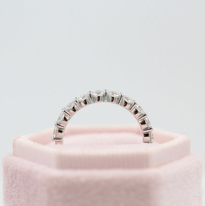 1 TCW Round Half Eternity Moissanite Wedding Band