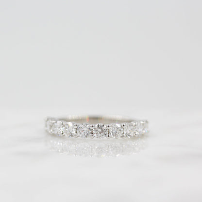 1 TCW Round Half Eternity Moissanite Wedding Band