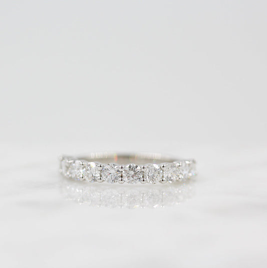 1 TCW Round Half Eternity Moissanite Wedding Band