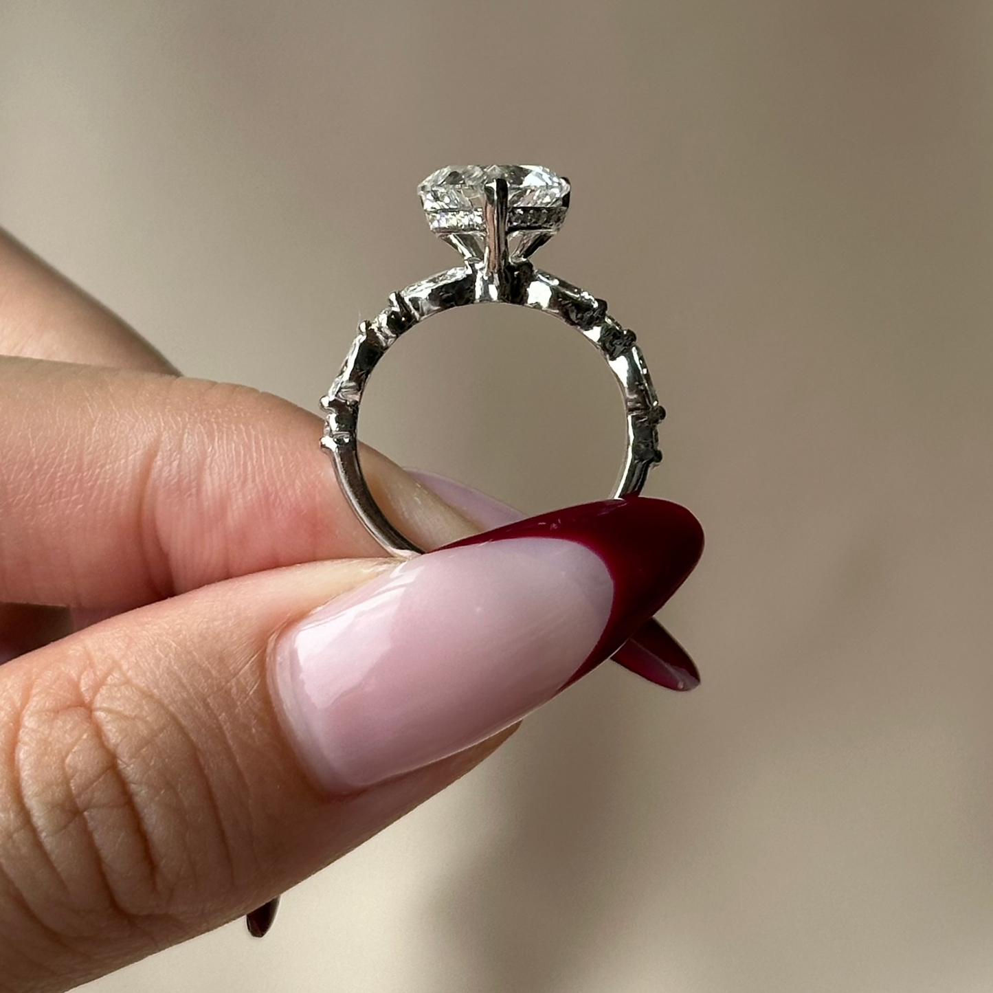 2 CT Heart Pave Moissanite Engagement Ring