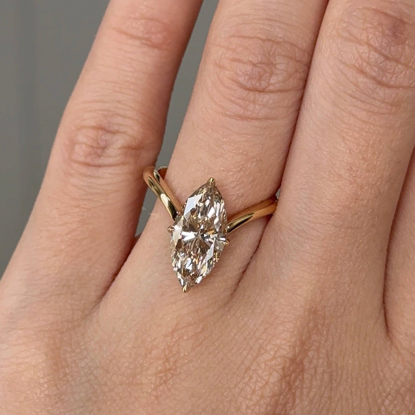 2.79 CT Marquise Solitaire Moissanite Engagement Ring