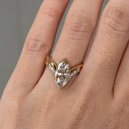 2.79 CT Marquise Solitaire Moissanite Engagement Ring