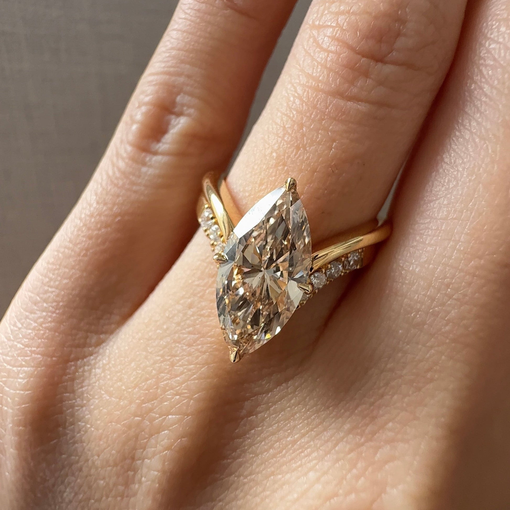 2.79 CT Marquise Solitaire Moissanite Engagement Ring