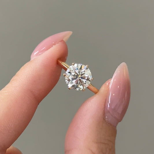 2 CT Round Solitaire Moissanite Engagement Ring