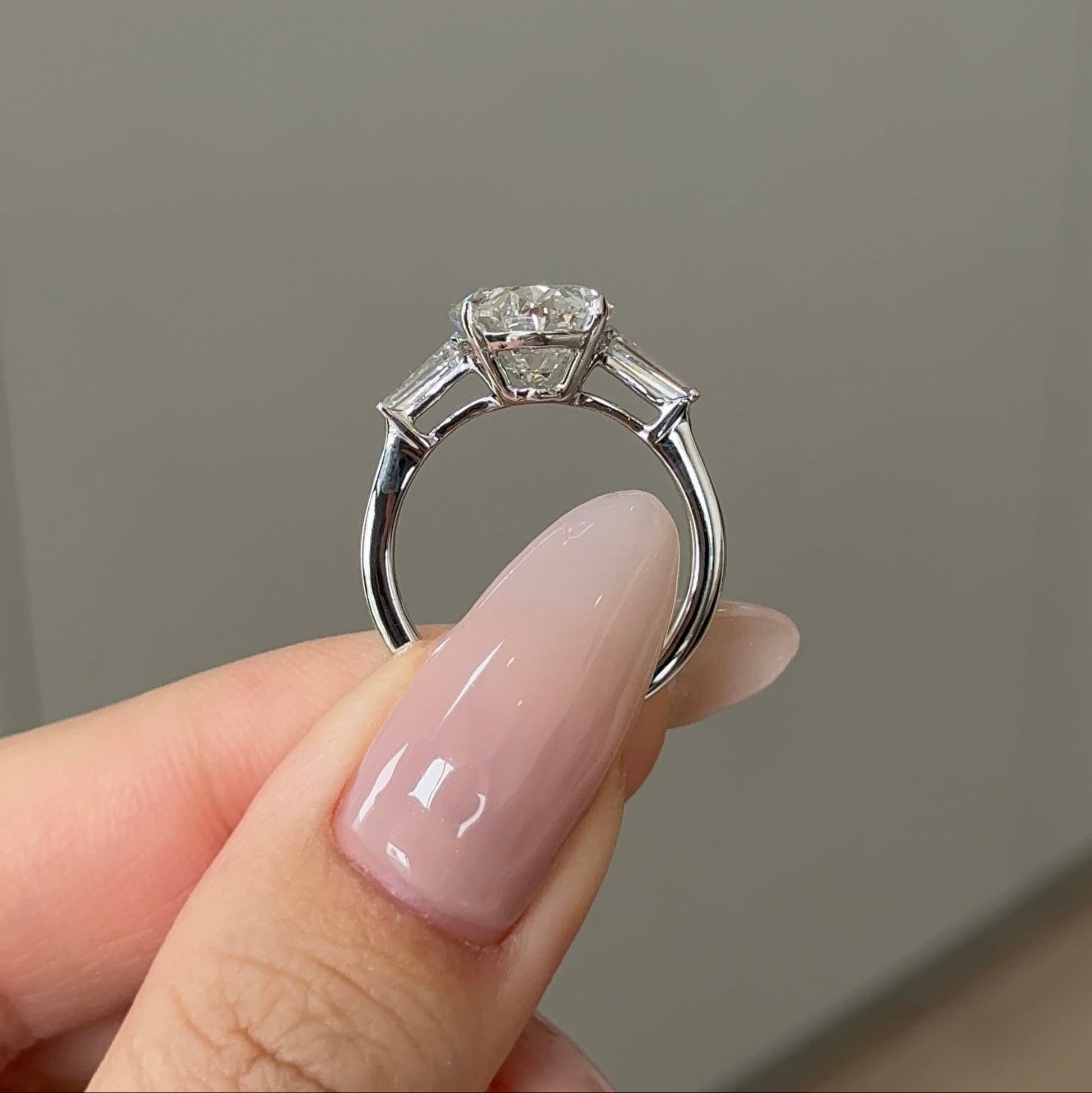4.04 CT Oval Three Stone Moissanite Engagement Ring