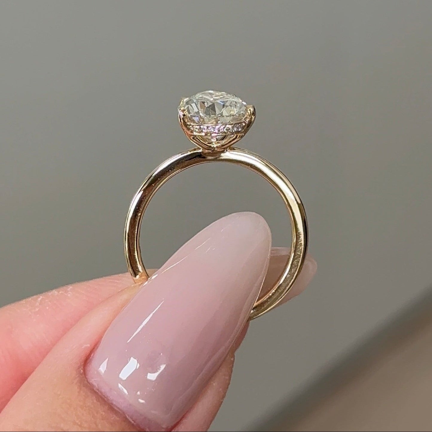 2.06 CT Pear Hidden Halo Moissanite Engagement Ring