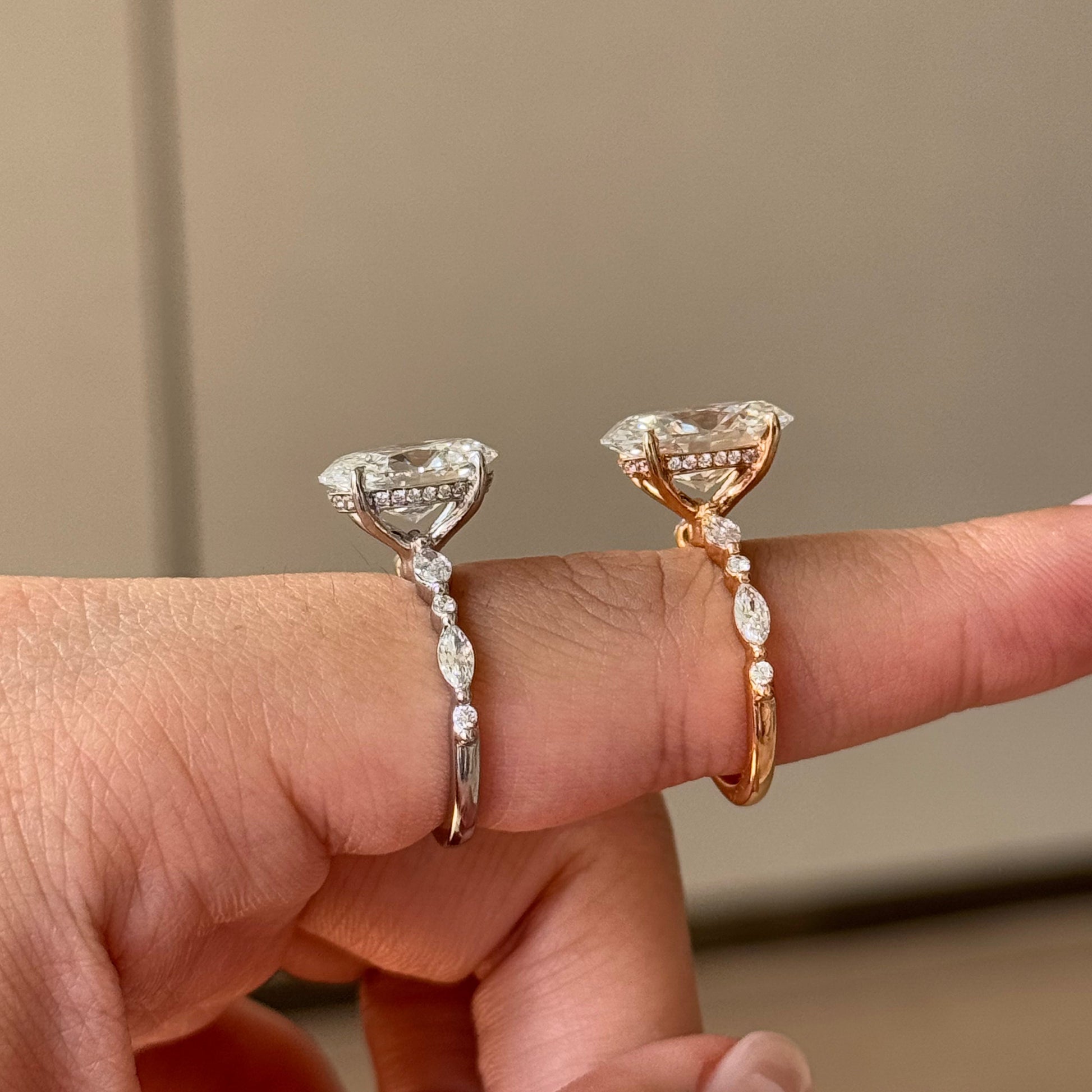 3 CT Oval Pave Moissanite Engagement Ring
