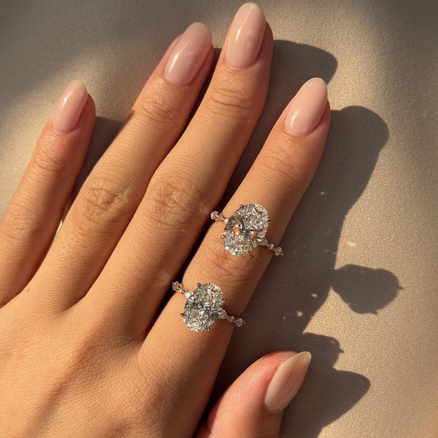 3 CT Oval Pave Moissanite Engagement Ring
