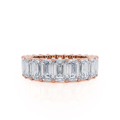 6 TCW Emerald Full Eternity Moissanite Wedding Band