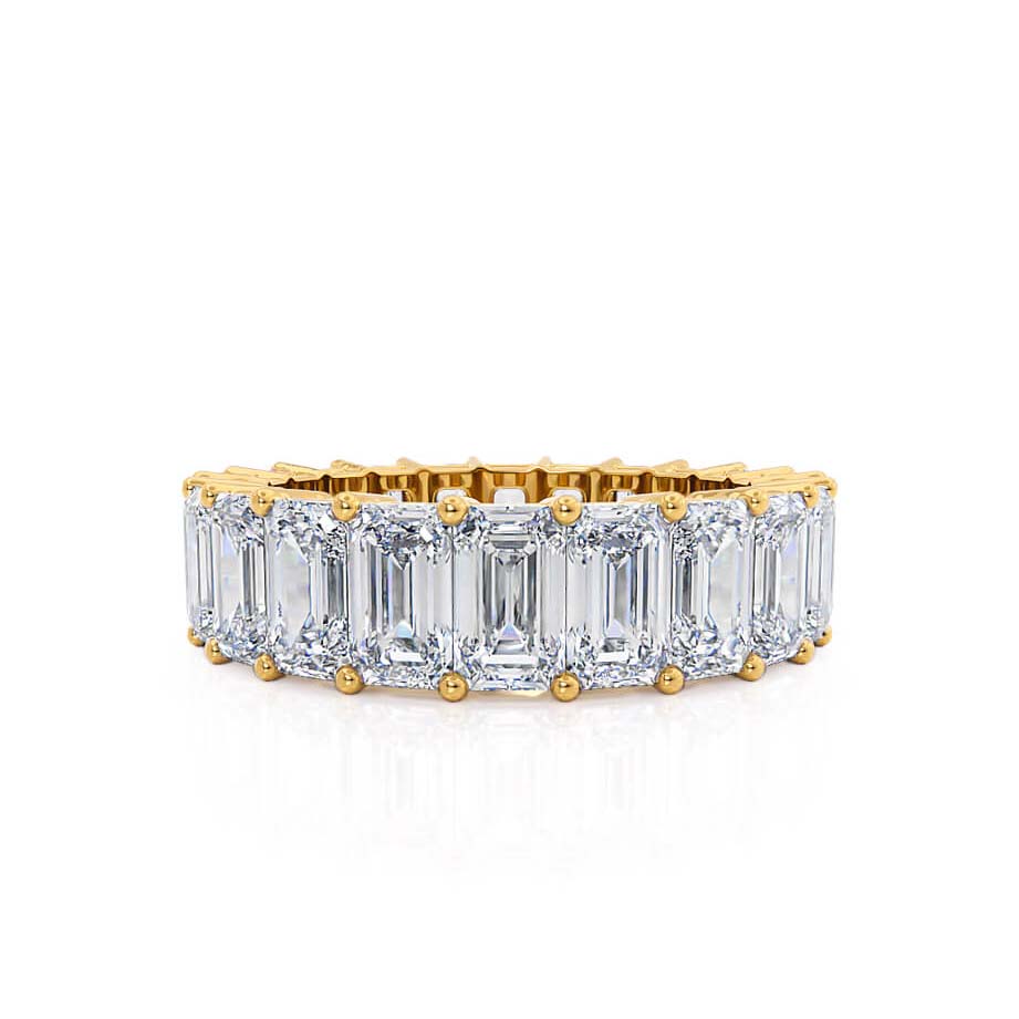 6 TCW Emerald Full Eternity Moissanite Wedding Band