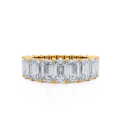 6 TCW Emerald Full Eternity Moissanite Wedding Band