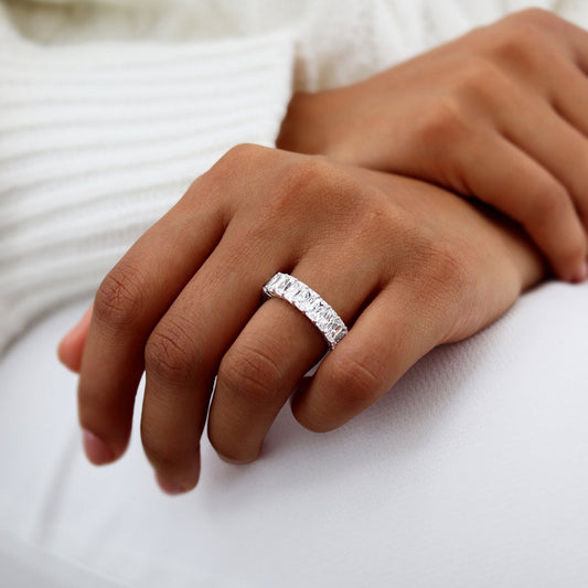 7.26 TCW Radiant Full Eternity Moissanite Wedding Band
