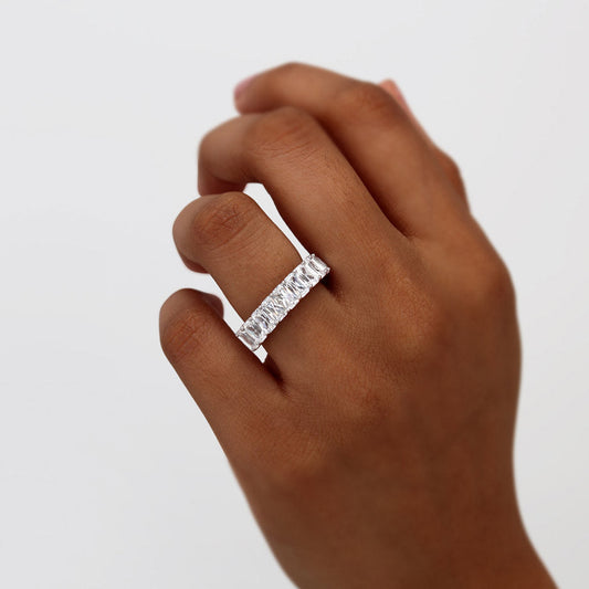 7.26 TCW Radiant Full Eternity Moissanite Wedding Band