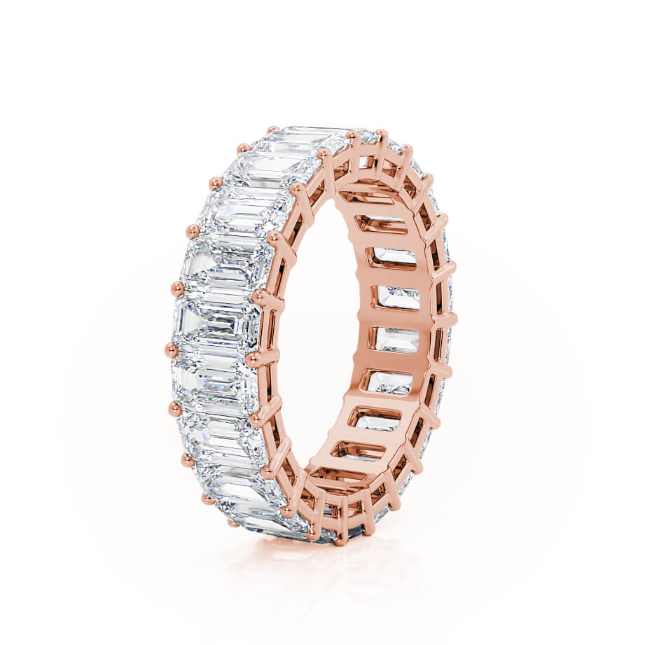 6 TCW Emerald Full Eternity Moissanite Wedding Band
