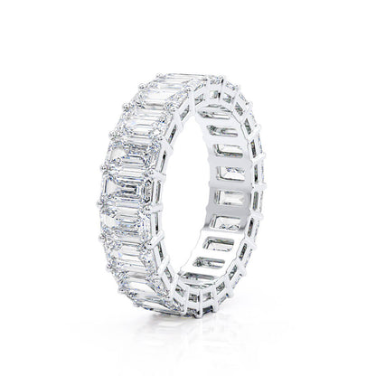 6 TCW Emerald Full Eternity Moissanite Wedding Band